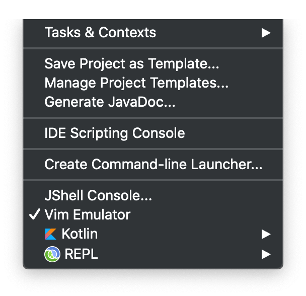 IntelliJ IDEA’s Tools context menu